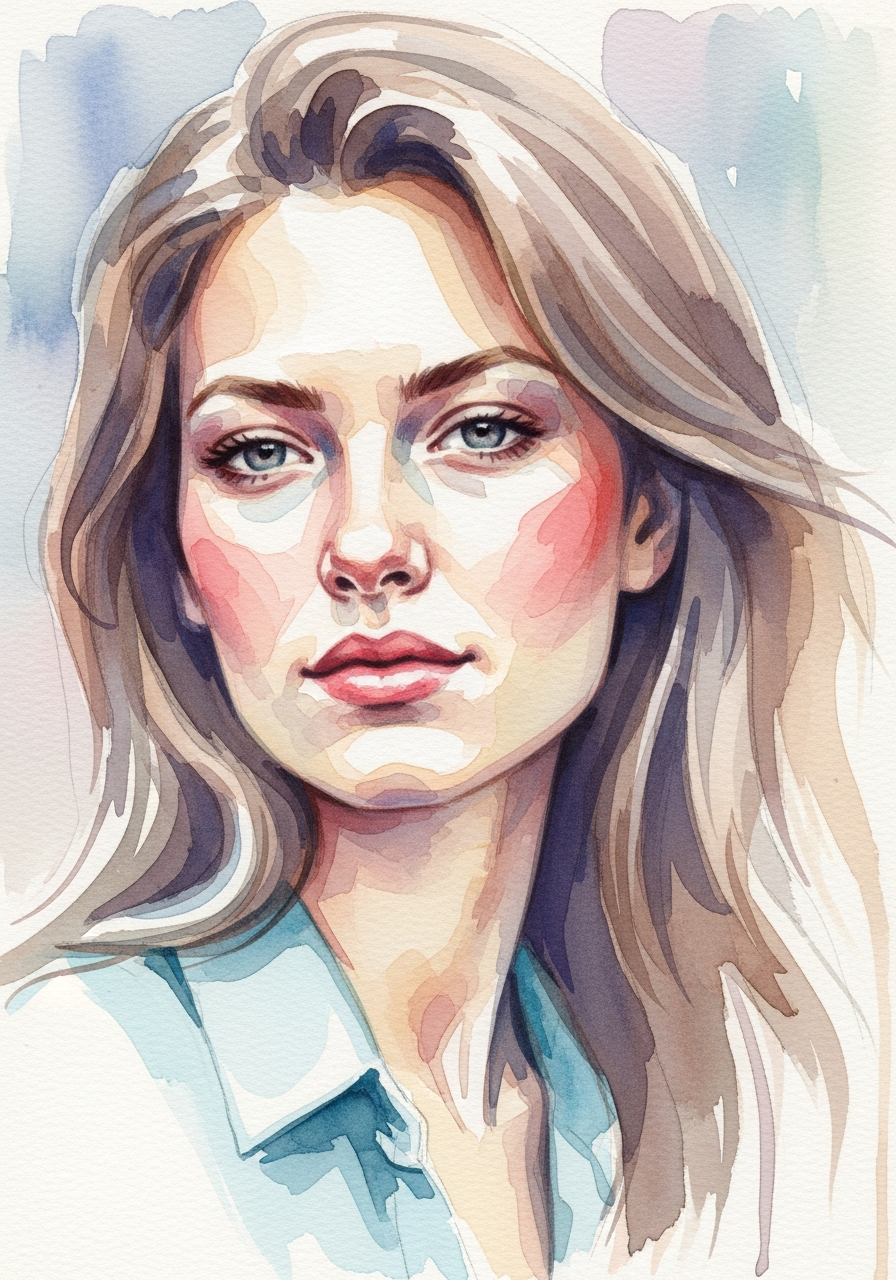 Портрет акварелью — студенческая работа
